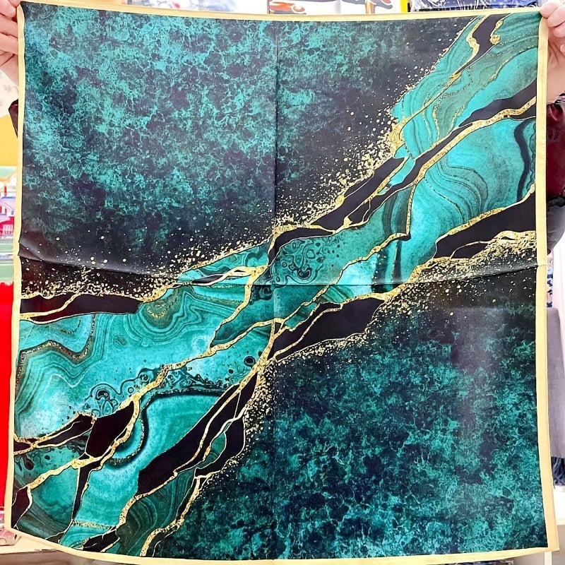 Elegant Green Floral Scarf - Boho Head Wrap & Fashion Hair Accessory for Women