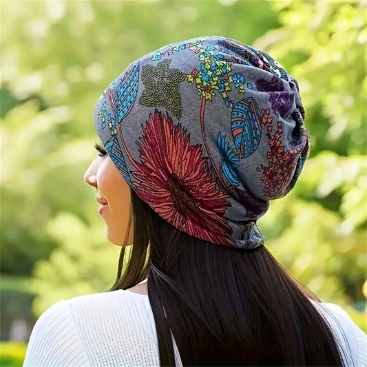 4pcs Set Retro Printed Neck Waistband Scarf Bohemian Windproof Winter Accessories