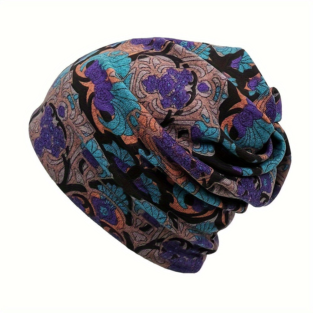 4pcs Set Retro Printed Neck Waistband Scarf Bohemian Windproof Winter Accessories