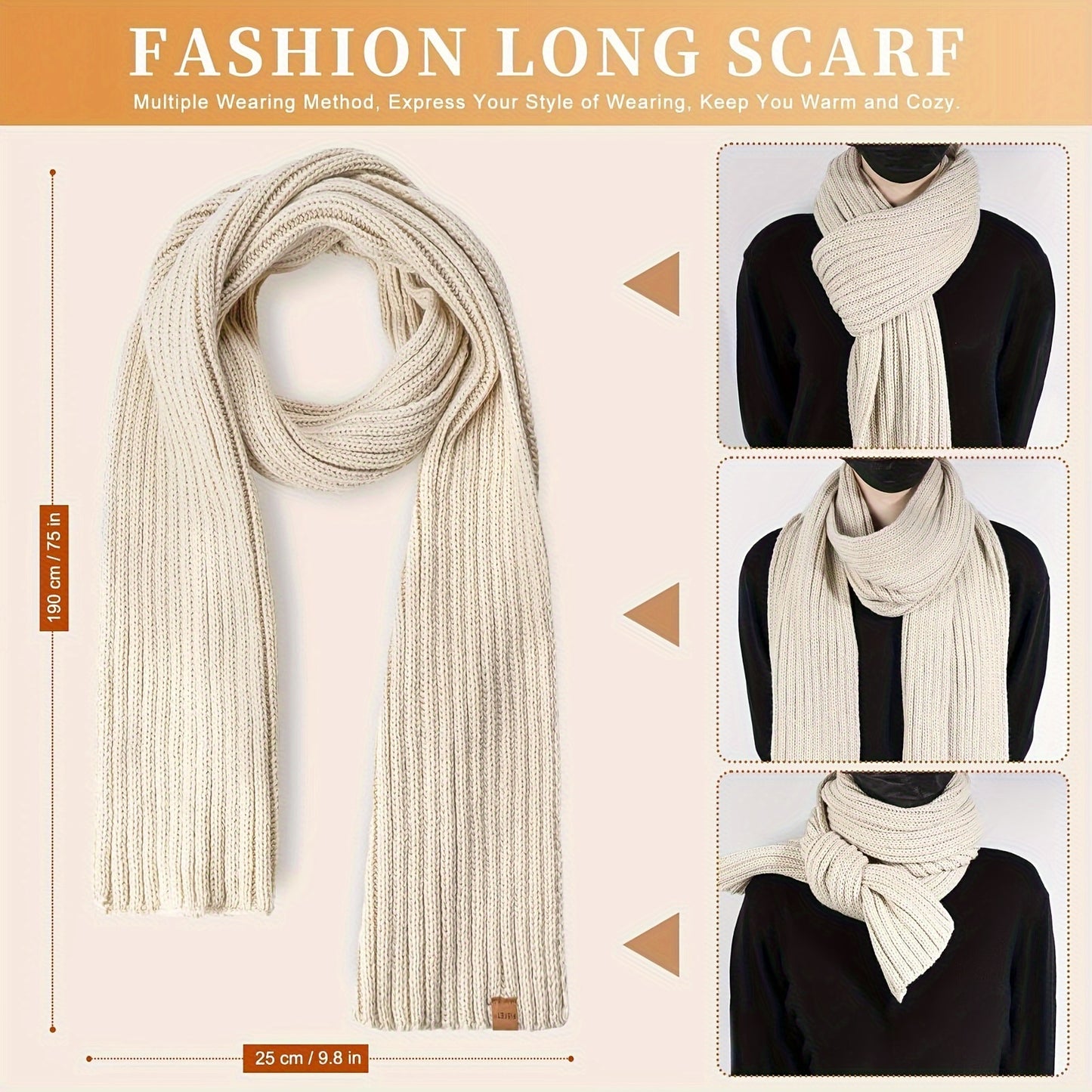 Winter Beanie Scarf Gloves Set Women Pom Pom Hat Neck Warmer Touchscreen Gloves 3 in 1