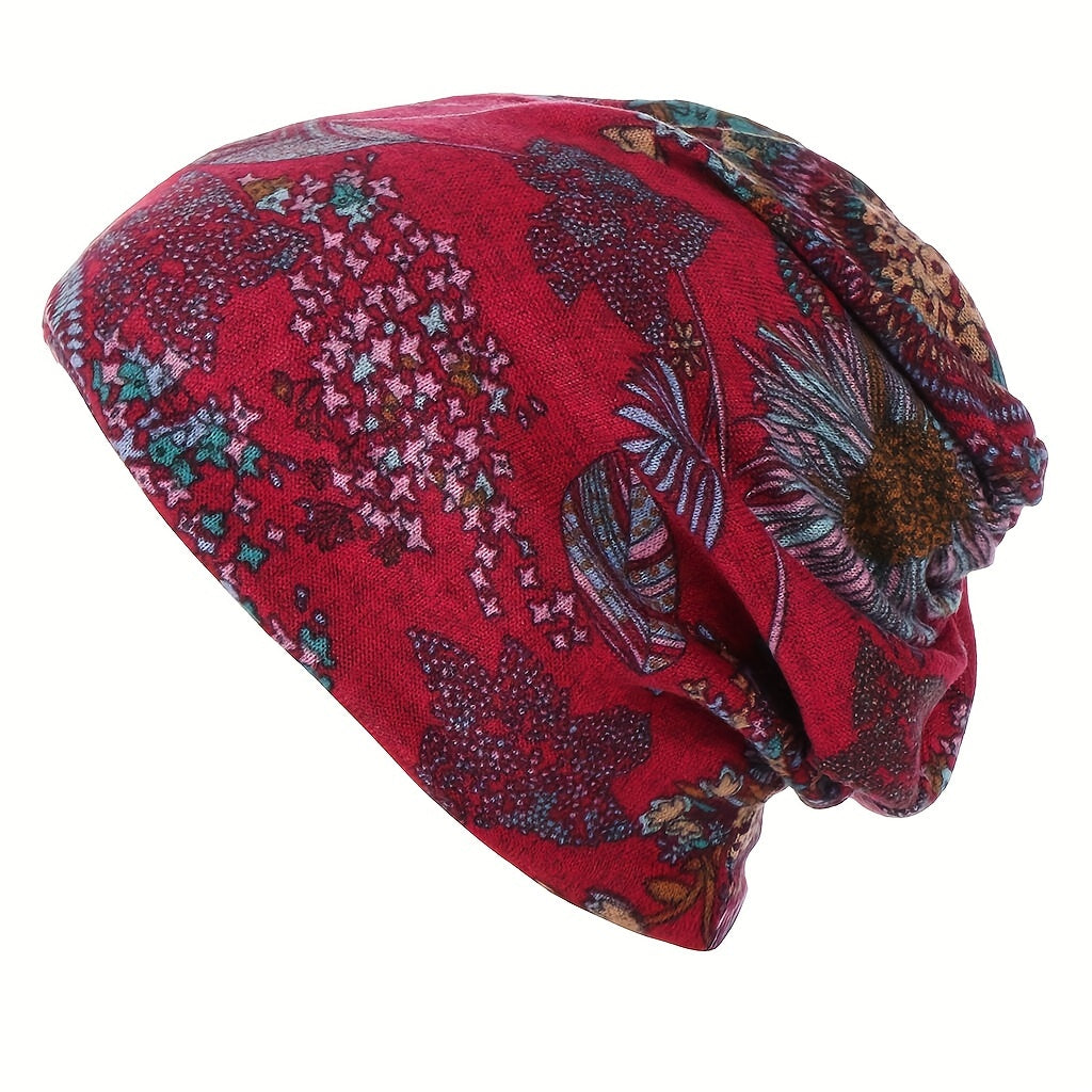 4pcs Set Retro Printed Neck Waistband Scarf Bohemian Windproof Winter Accessories