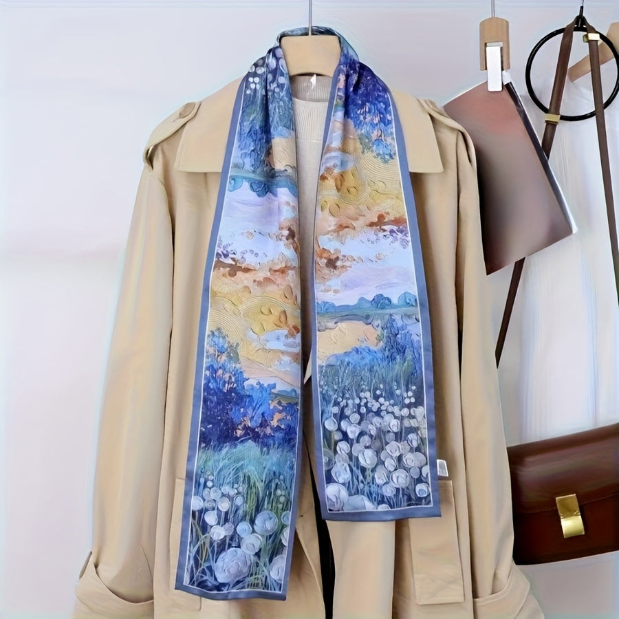 100 Percent Mulberry Silk Scarf for Women Breathable Warm Long Shawl Windproof Tie Dye Hand Wash